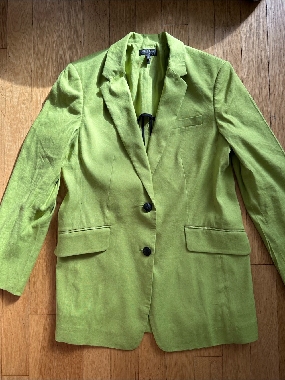 NWOT rag & bone Women’s Linen Lime Green Blazer